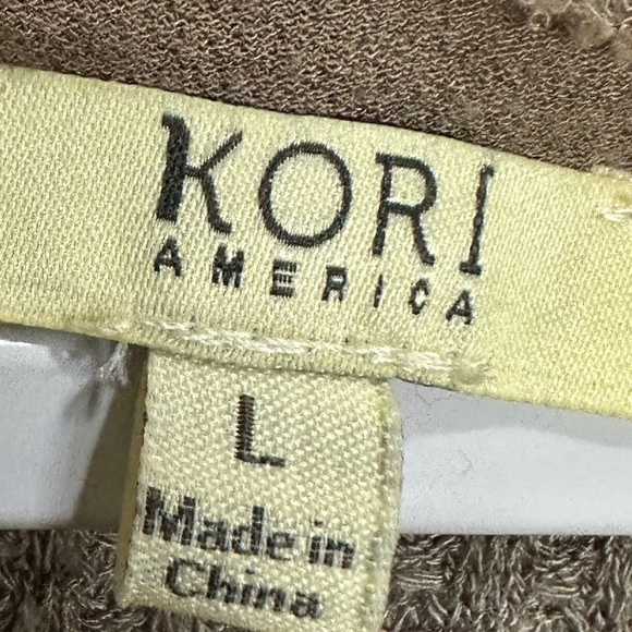 Kori America waffle knit long sleeve tunic top with ruffle hem, sz L, GUC - Picture 4 of 6